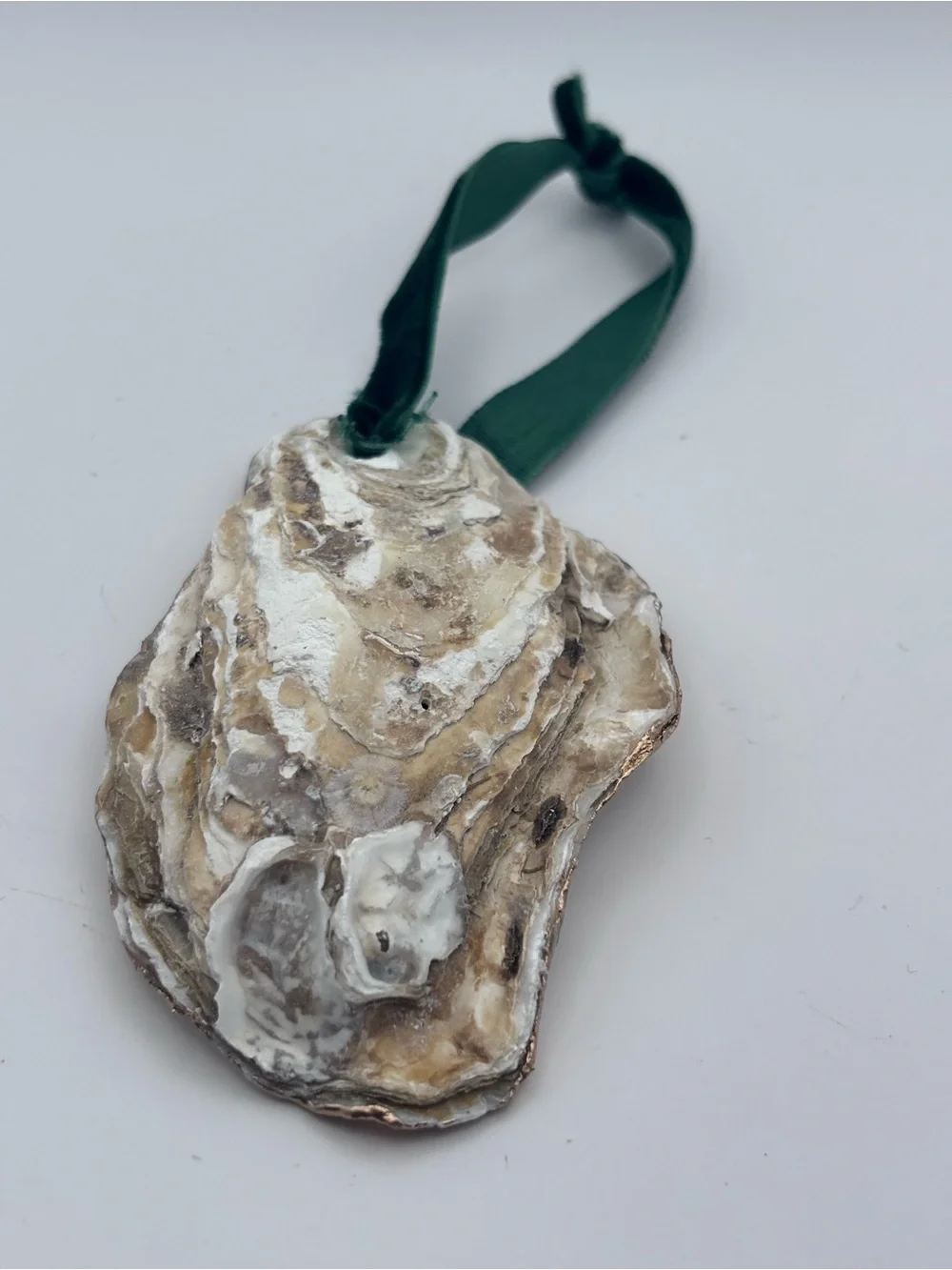 Green Velvet Ribbon Leopard Tree Oyster Shell Ornament - Home Holiday